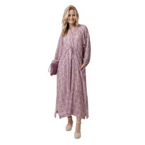 Mason Hotel Verbena Casilda Midi Dress Womens XS Purple Rain Long Sleeve Cotton